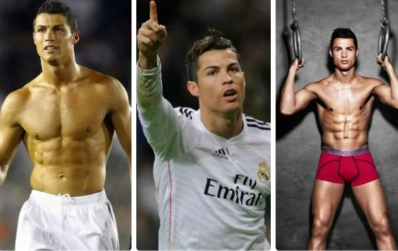 Cristiano Ronaldo gây ấn tượng với hình thể săn chắc, vẻ ngoài mạnh mẽ và phong thái tự tin của một siêu sao bóng đá hàng đầu.