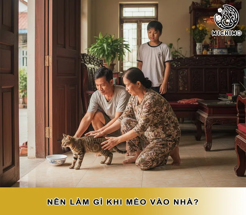 Khi mèo lạ vào nhà, cách tốt nhất là bình tĩnh quan sát, mở lối ra an toàn và tránh làm mèo hoảng sợ.